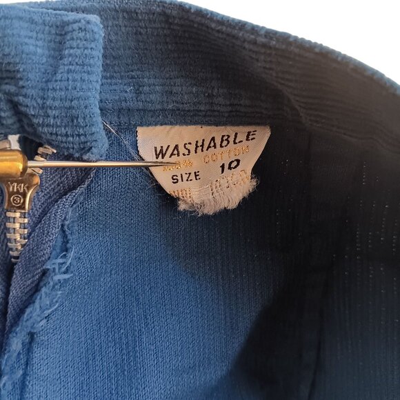 sz 10 Vintage Capris Corduroy High-Waisted Pants Side Zipper Rockabilly Marylin - Picture 6 of 6